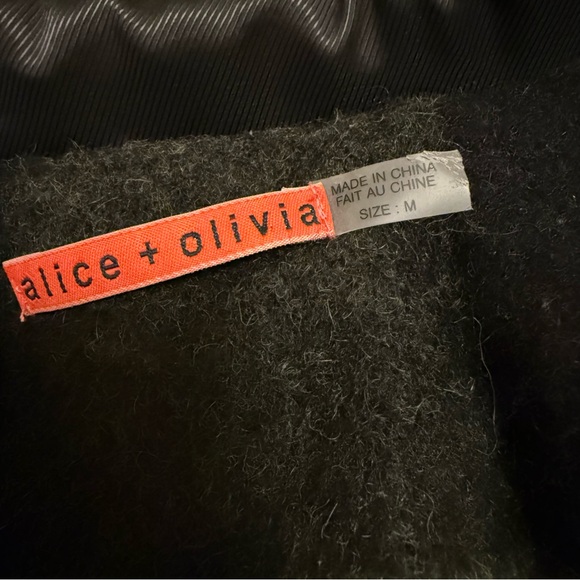 Alice + Olivia Plaid Wool Mohair Shacket Jacket Green/Black - Picture 3 of 8